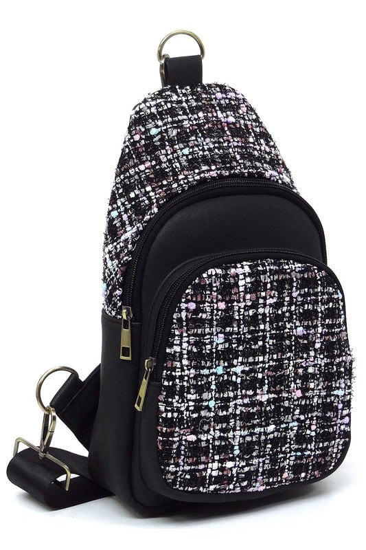 Tweed Sling Bag Backpack