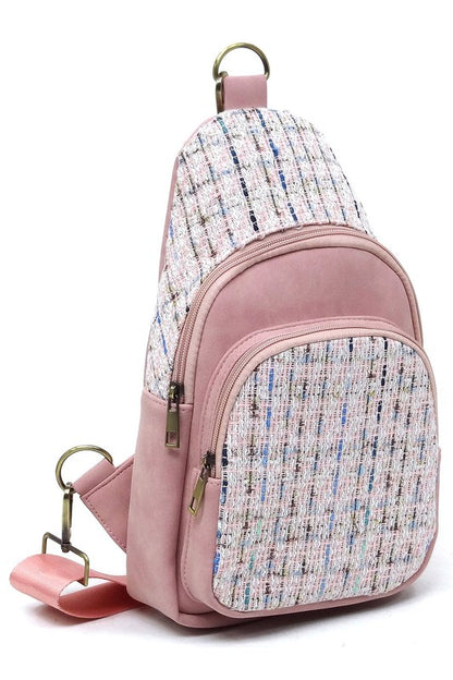 Tweed Sling Bag Backpack