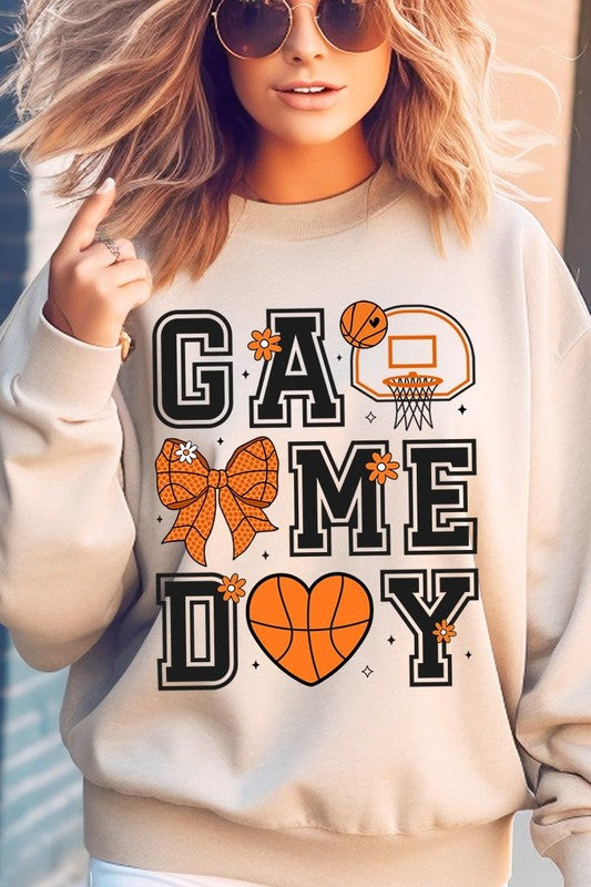 Basketball Game Day Graphic Fleece Sweatshirt