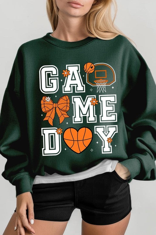 Basketball Game Day Graphic Fleece Sweatshirt