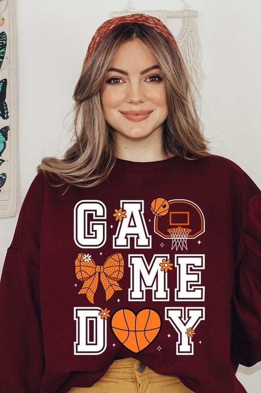 Basketball Game Day Graphic Fleece Sweatshirt