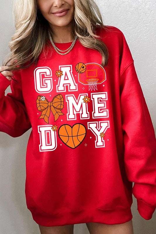 Basketball Game Day Graphic Fleece Sweatshirt