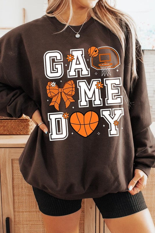 Basketball Game Day Graphic Fleece Sweatshirt