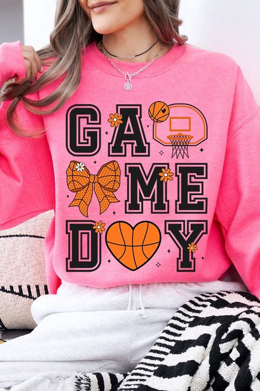 Basketball Game Day Graphic Fleece Sweatshirt