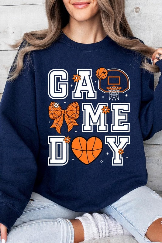 Basketball Game Day Graphic Fleece Sweatshirt