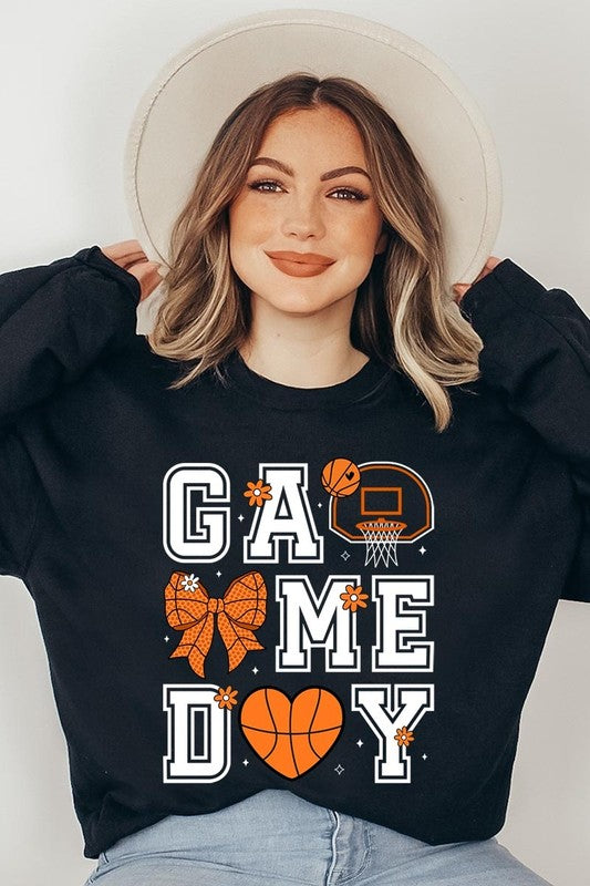 Basketball Game Day Graphic Fleece Sweatshirt