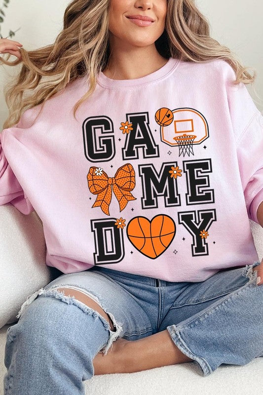 Basketball Game Day Graphic Fleece Sweatshirt