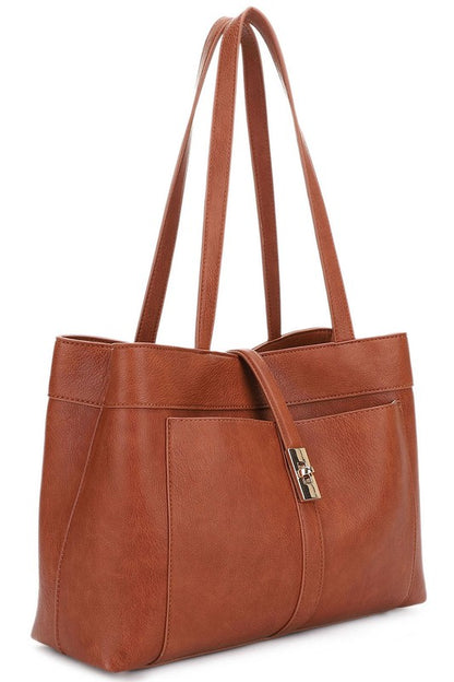 Twist Lock Flap Satchel