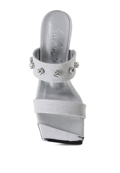 Queen Diamante Embellished Glitter Sandals