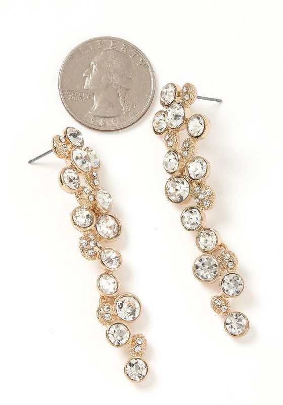 DIAMOND RHINESTONE DROP EARRINGS