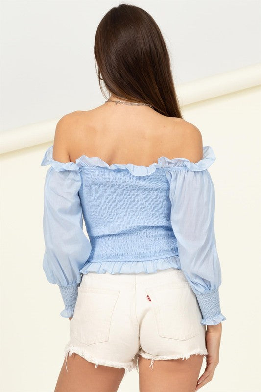 Sunny Day Smocked Off-the-Shoulder Top