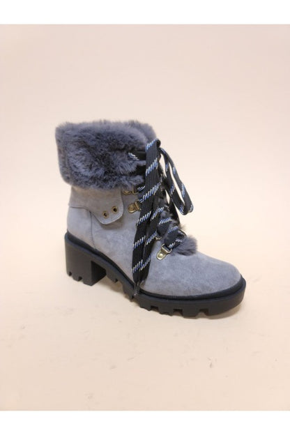 FUR COMBAT BOOTIES