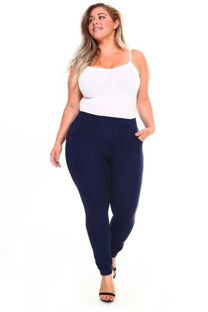 Lady's Plus Size Ponte Pants - PLUS SIZE