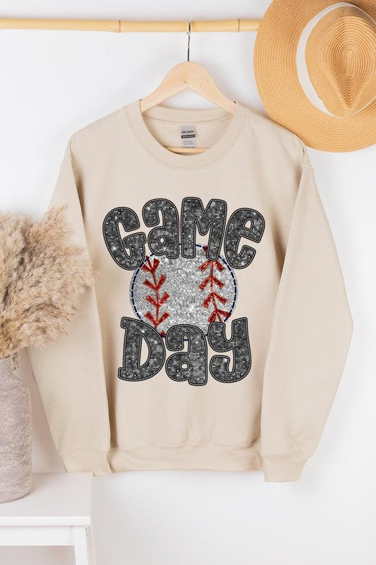 Baseball Game Day Faux Graphic Sweatshirts