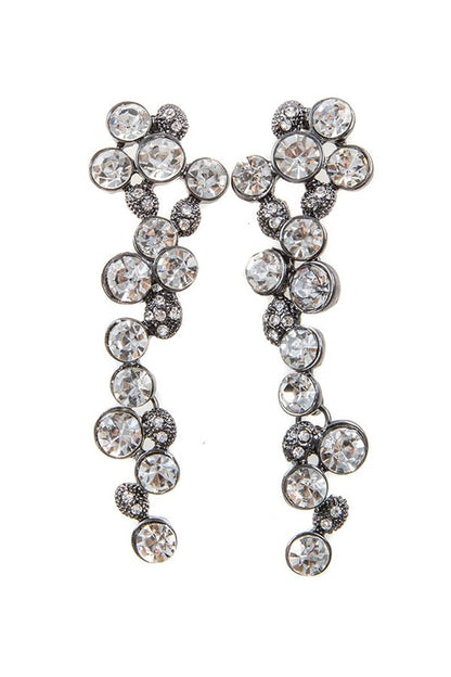 DIAMOND RHINESTONE DROP EARRINGS