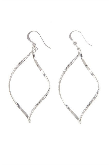 SILVER TWISTED DROP EARIRNGS