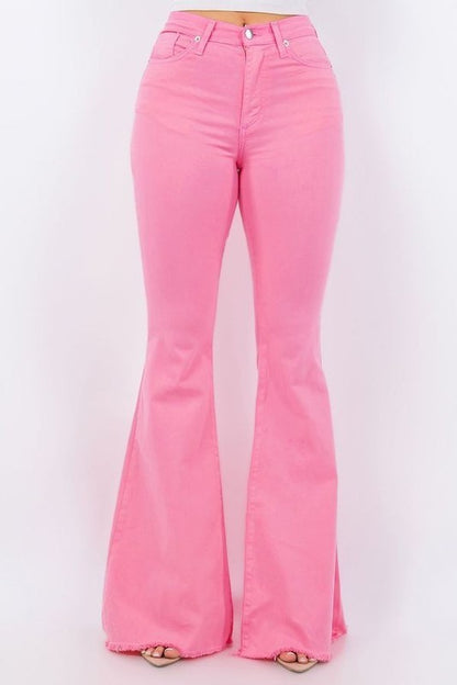 pink fit and flare jeans 