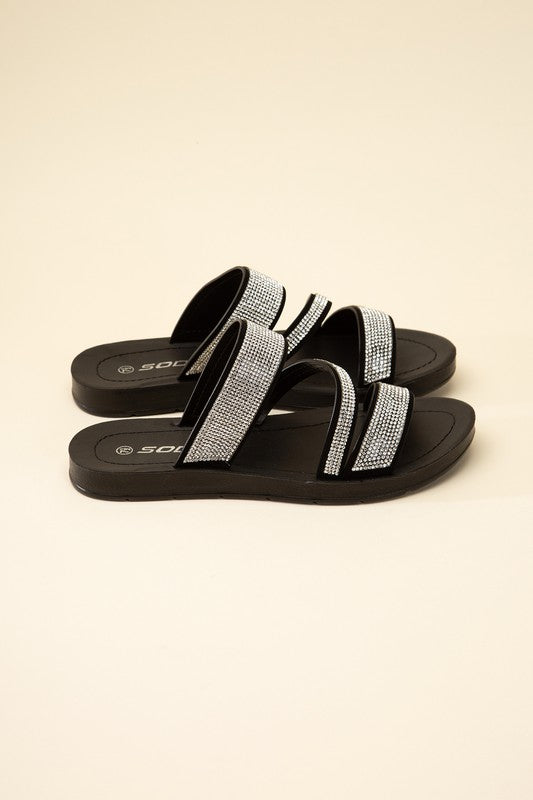 ZEAL-S Rhinestone Strap Sandals